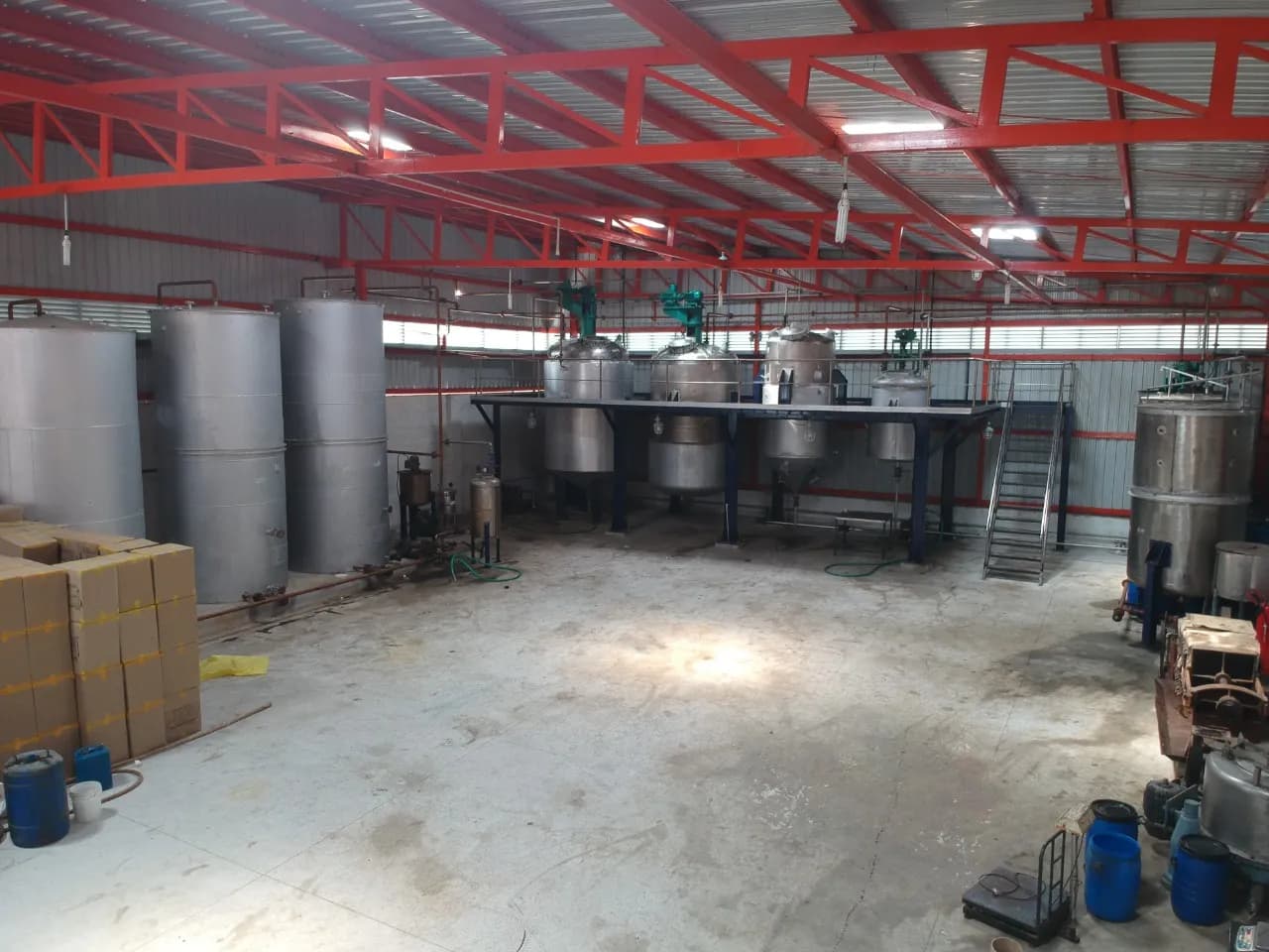 The fermentation hall, with vessels ranged along the bay